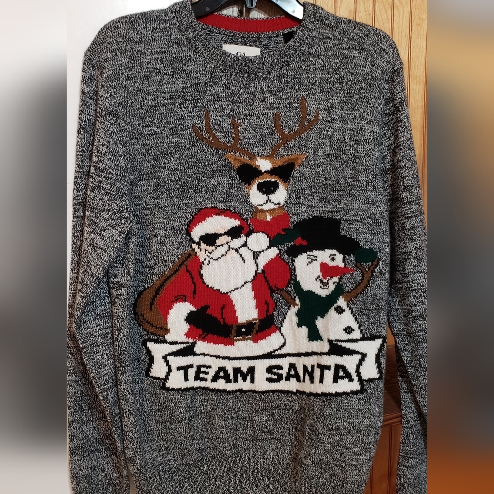 Christmas Party Sweater Mens Oversized Med  Knitted Style Office Teacher